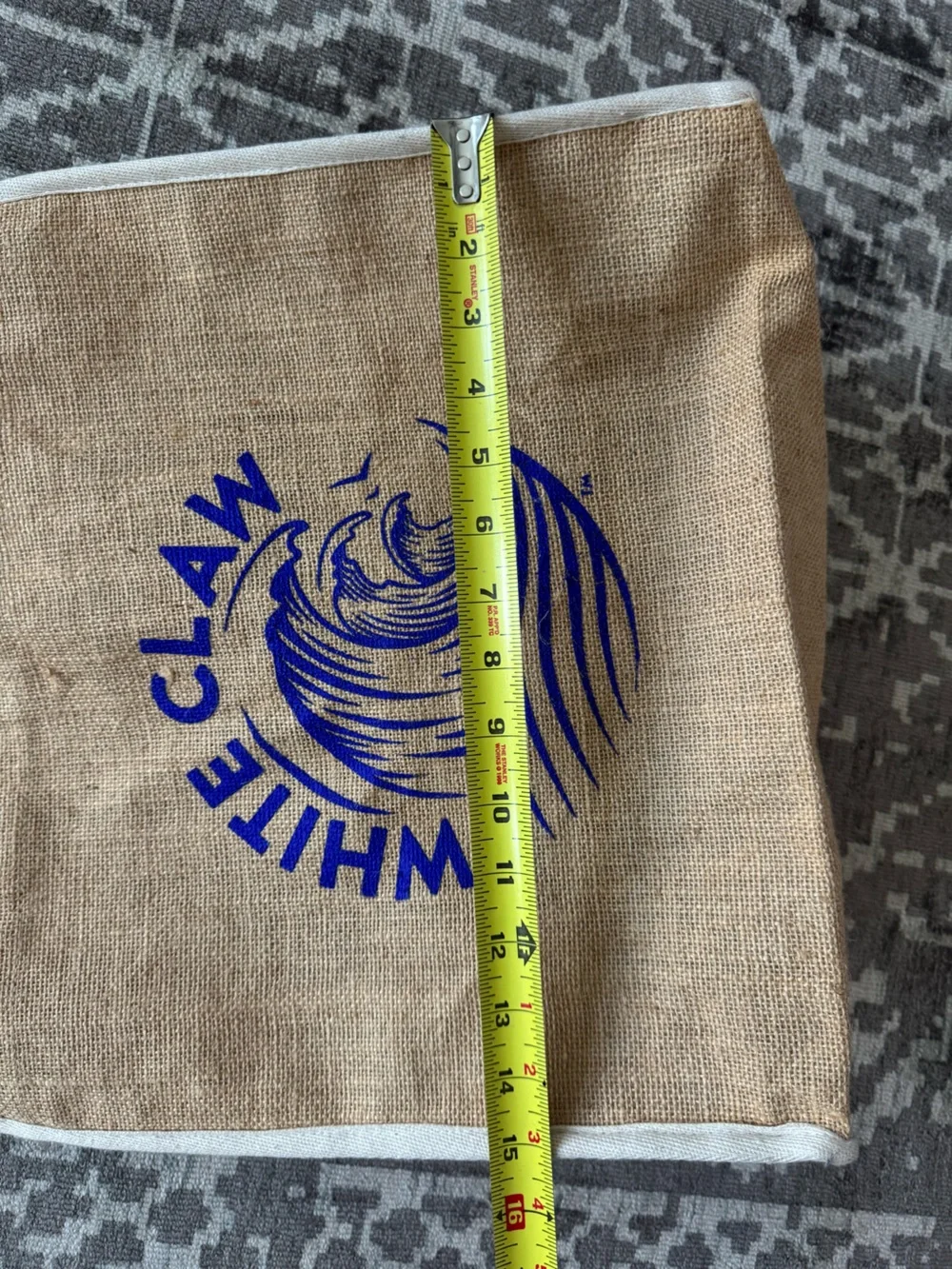 White Claw Canvas Jute Tote Bag Natural/Tan